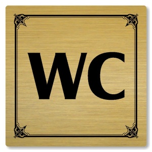 WC, 80x80mm, zlatá, Nebraska